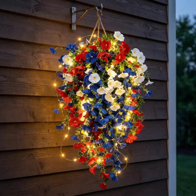 ✨ Celebrate America’s 250th Anniversary with Patriotic Hanging Flower Baskets