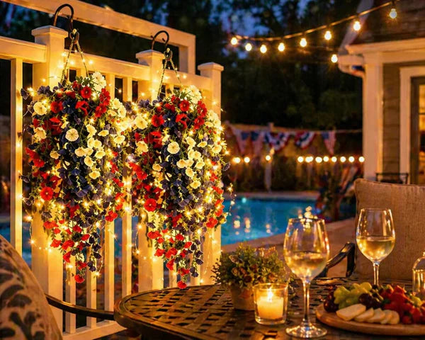 ✨ Celebrate America’s 250th Anniversary with Patriotic Hanging Flower Baskets